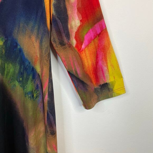 Clara Sunwoo Sun Woo Flowy Abstract Floral Asymmetrical Tunic Top Knit Womens XL - Picture 4 of 10